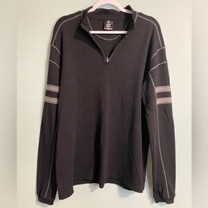 Men's Kuhl Team 1/4 Zip 100% Merino Wool Pullover Size XL Dark Gray/Black